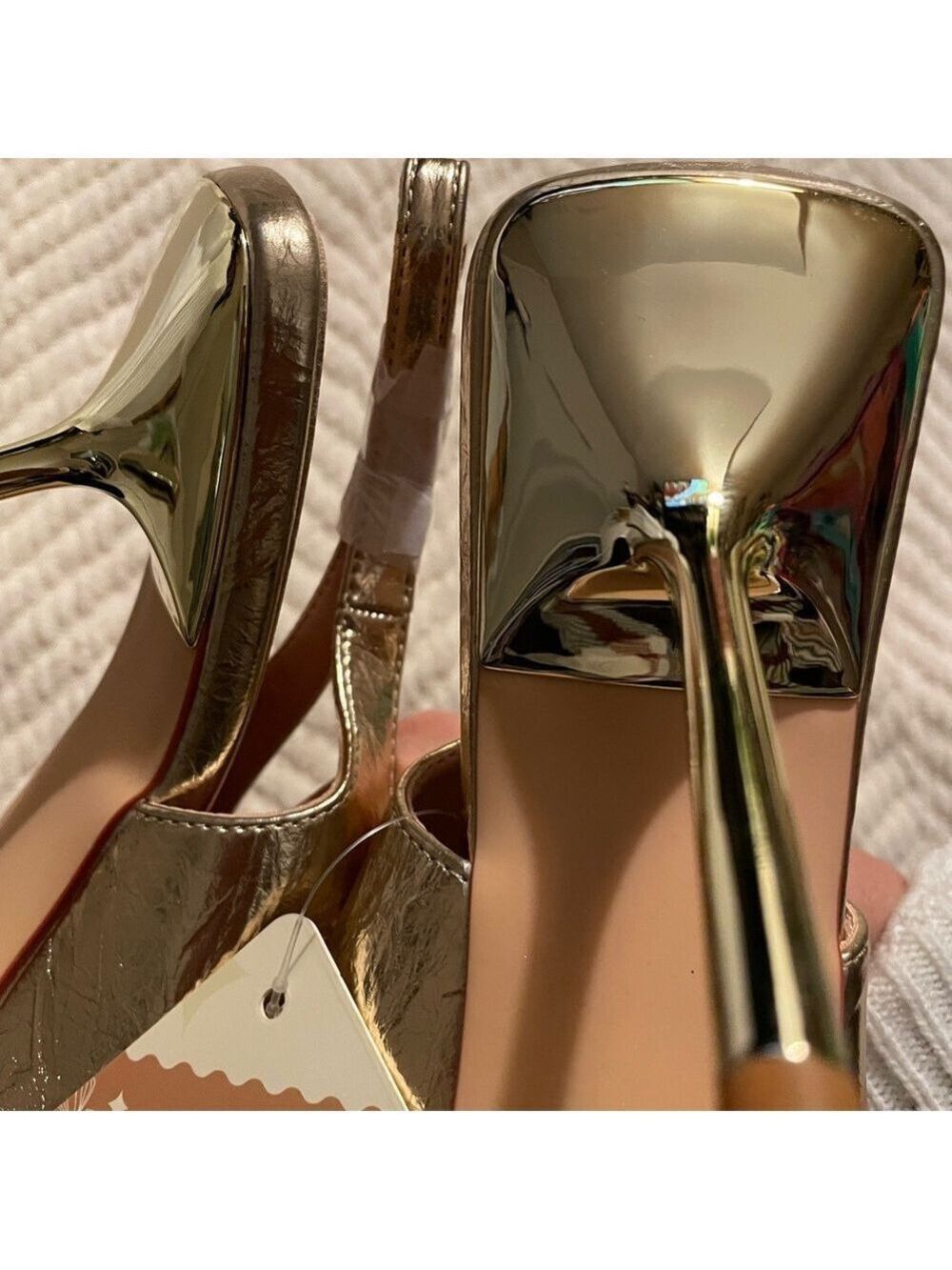 Gold Slingback High Heels - Picture 14 of 17